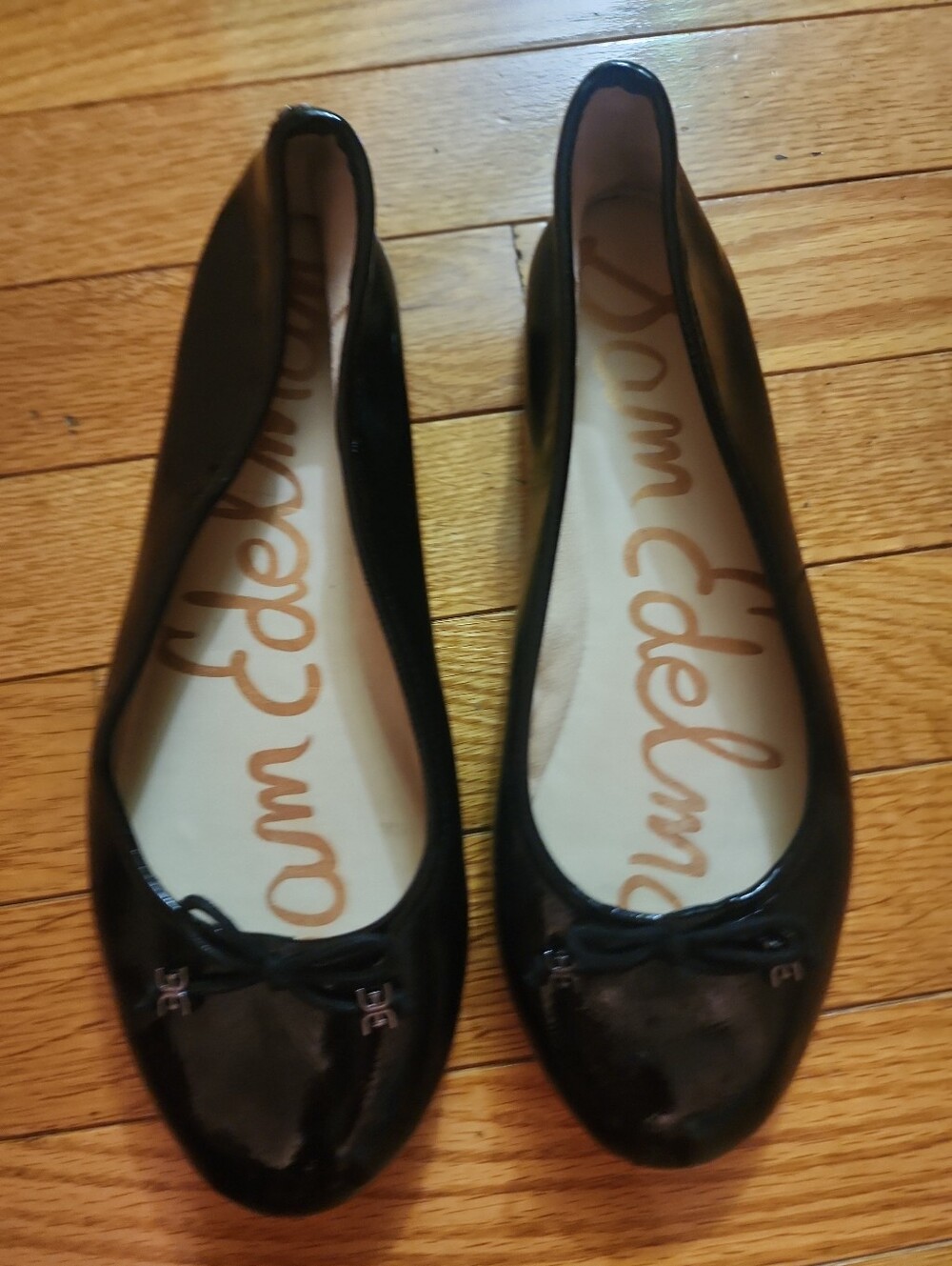 Sam Edelman Felecia Black Patent Ballet Flats with Bow